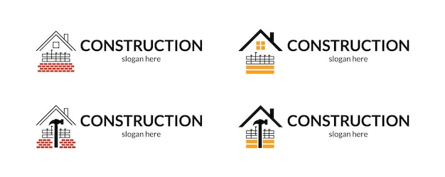 Trendy construction logo Vector illustration