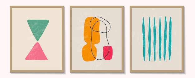 Trendy contemporary set of abstract creative geometric minimalist posters