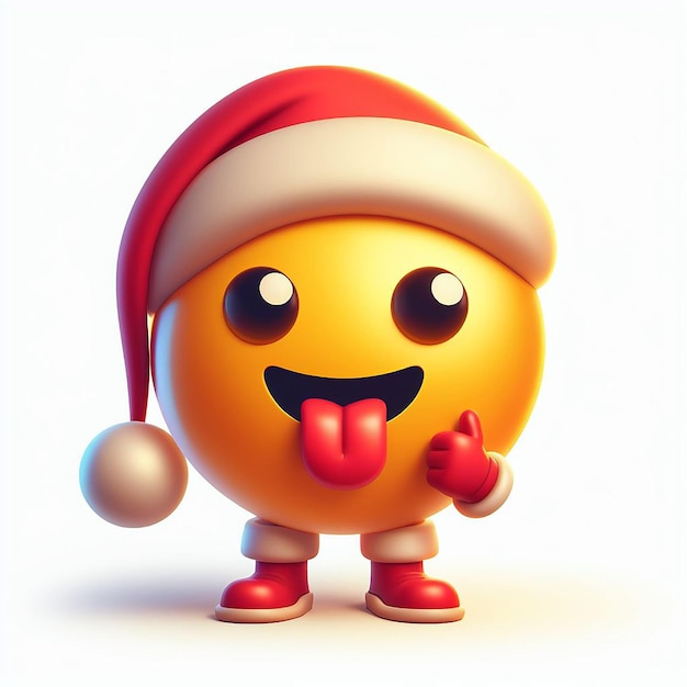 Trendy cool friendly modern hippie smart santa claus emoji emoticon illustration vector art