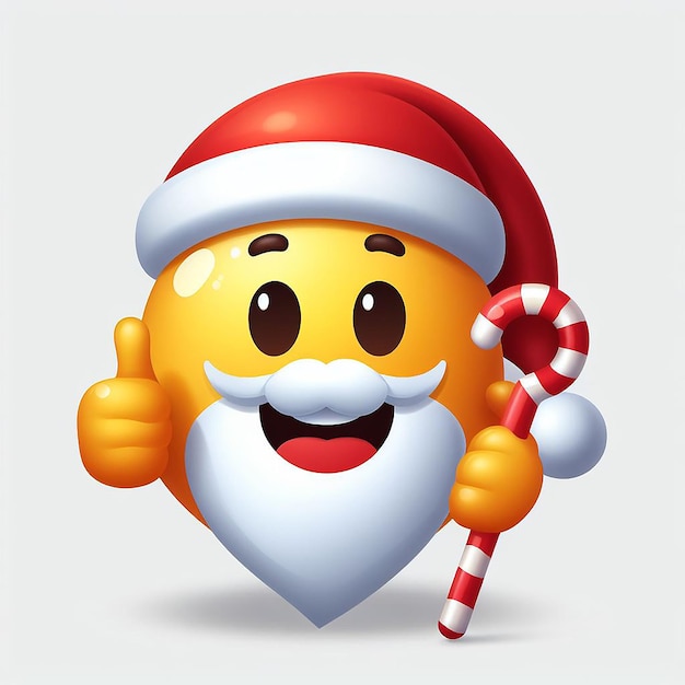 Trendy cool friendly modern hippie smart santa claus emoji emoticon illustration vector art