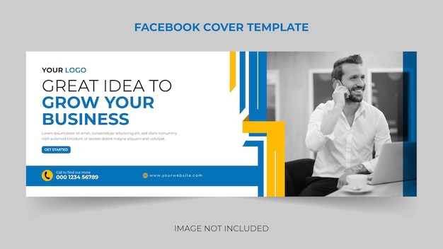 Модный корпоративный цифровой маркетинг facebook обложка шаблон баннера в социальных сетях Premium векторы