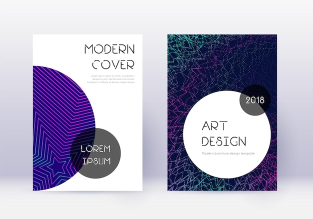 Vector trendy cover design template set neon abstract li