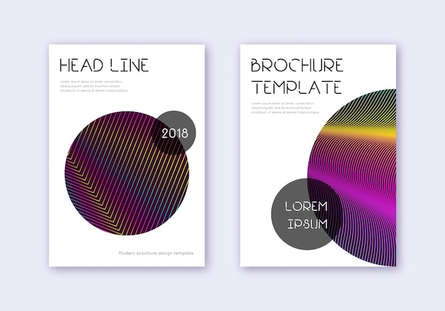 Trendy cover design template set Rainbow abstract