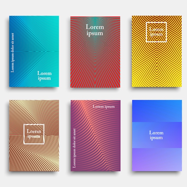 Trendy cover design with geometric line shapes