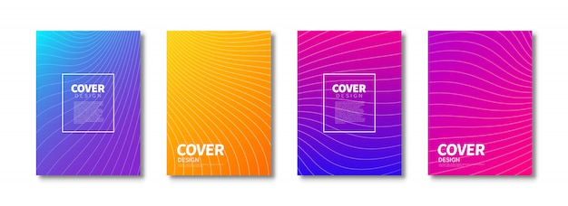 Trendy covers design. colorful modern gradients. ready covers template for use in print design.
