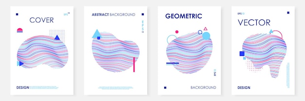 Вектор Набор модных обложек с абстрактной жидкой формой