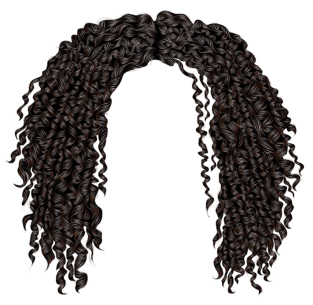 Premium Vector | Trendy Curly Disheveled African Black Hair . Realistic 3D  . Fashion Beauty Style .Unisex Women Men.Afro