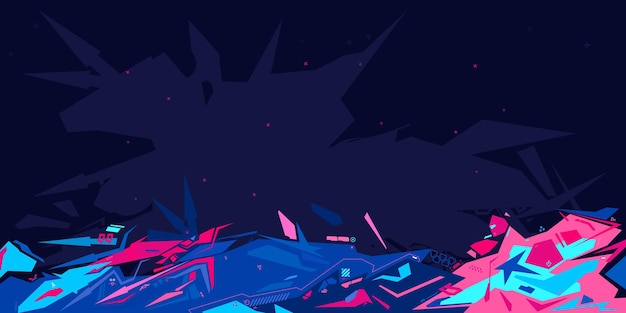 Trendy Cyber Abstract Urban Street Art Graffiti Style Vector Illustratie Template achtergrond