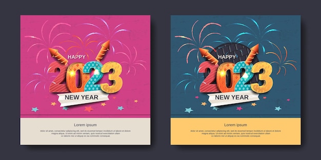 Trendy design of 2023 new year celebration