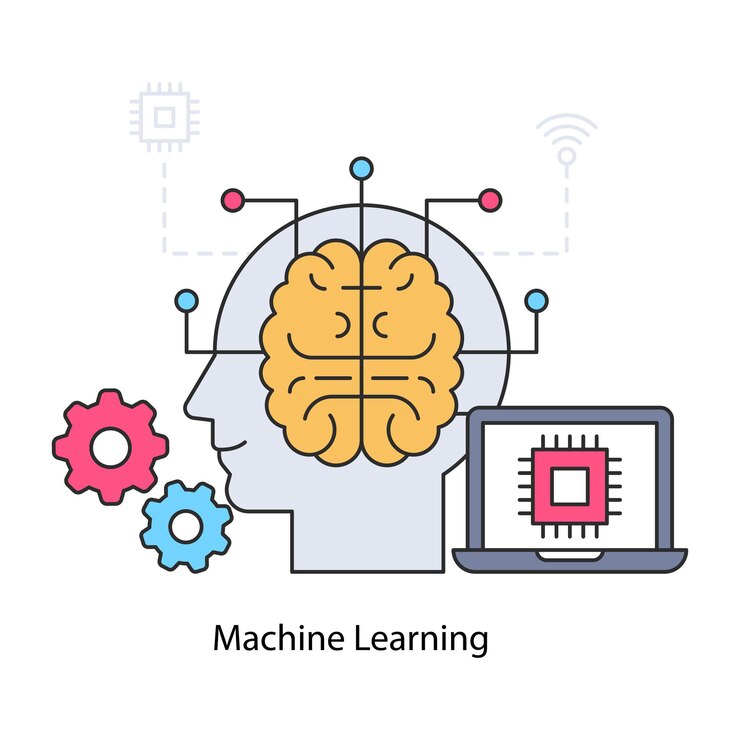 Vector trendy design icon of machine learning