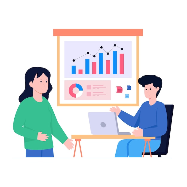 비즈니스 토론의 최신 유행 디자인 일러스트