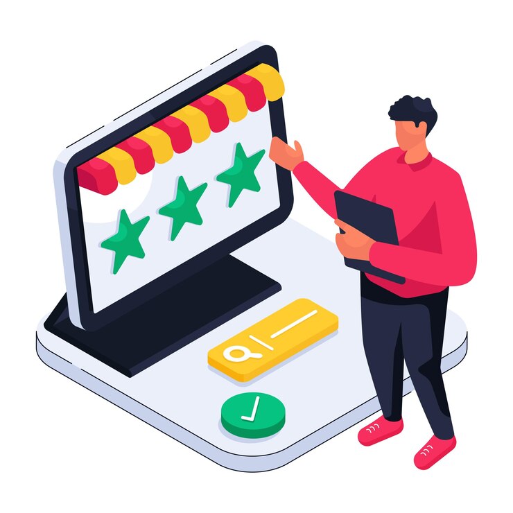 Vector trendy design illustration of online ratings