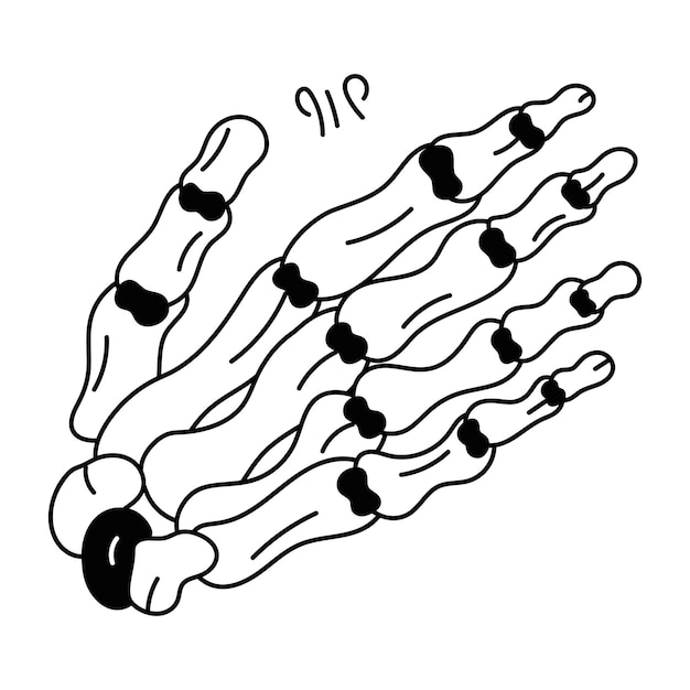 Trendy doodle icon of anatomical hand