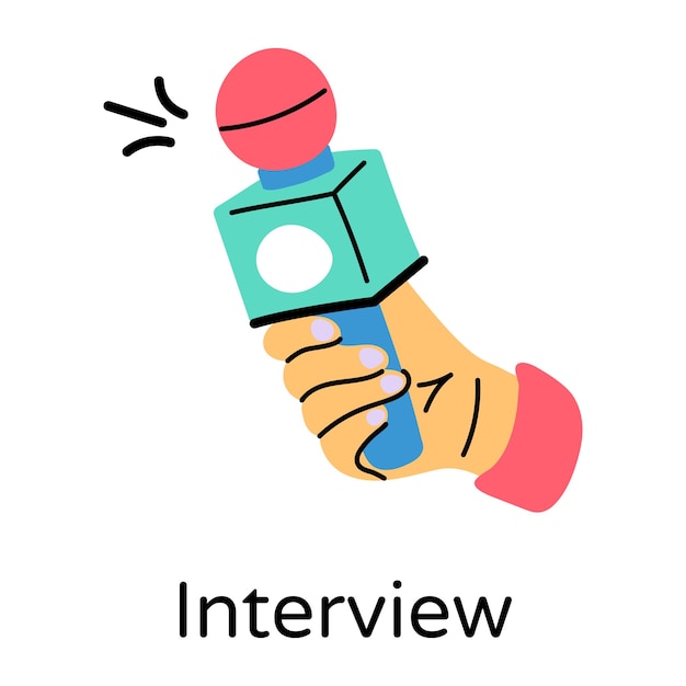 Trendy doodle icon design of interview