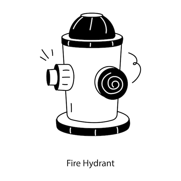 Trendy doodle icon of a fire hydrant