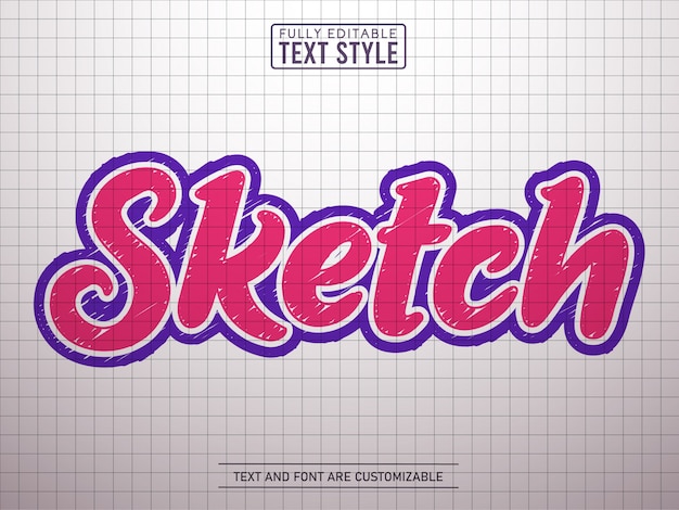 Trendy Doodle schets op papier teksteffect