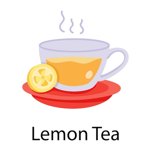 Trendy drawing icon of lemon tea