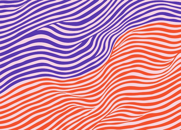 Vector trendy dynamic simple wavy lines background abstract doodle modern aesthetic contemporary pattern