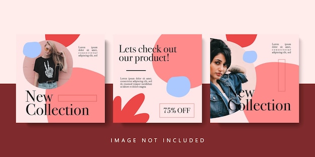 Trendy editable Instagram feed templates for fashion sale Editable Post Template Social Media Banners for Digital Marketing
