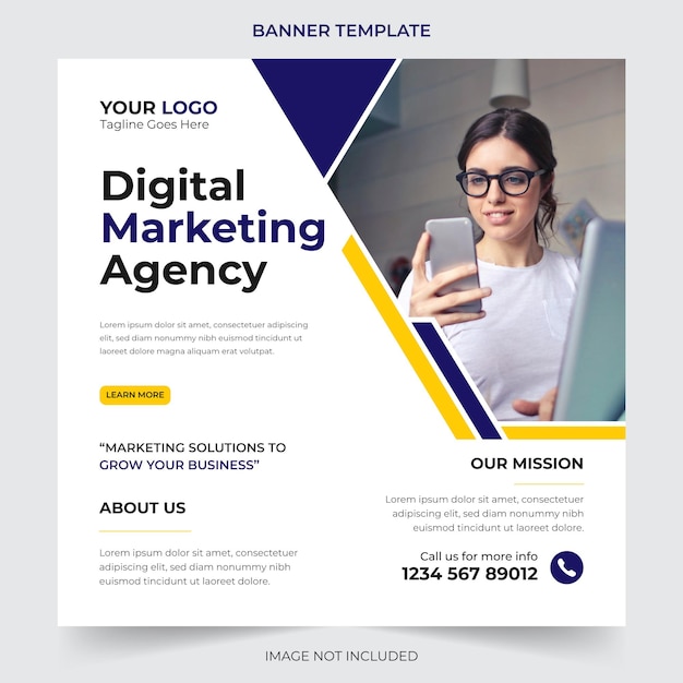 Trendy editable professional digital business agency marketing social media post and banner template