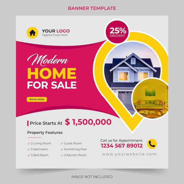 トレンディな編集可能な不動産住宅販売と住宅賃貸広告現代のソーシャルメディアの投稿