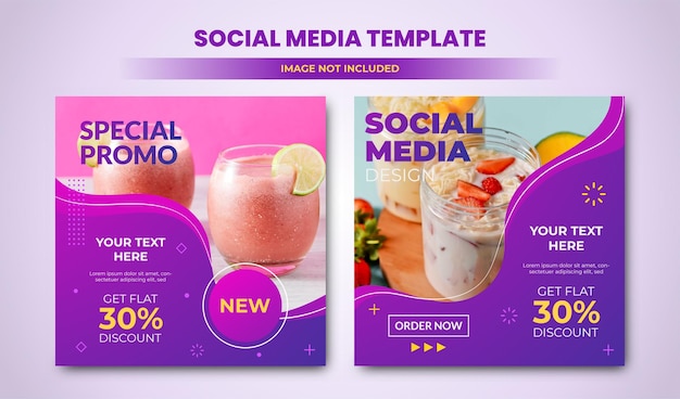 Trendy editable social media banner set of modern advertisement post template