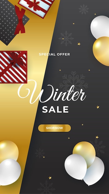 Vector trendy editable winter merry christmas new year template for social networks stories. abstract background designs, winter sale, social media promotional content. vector illustration.