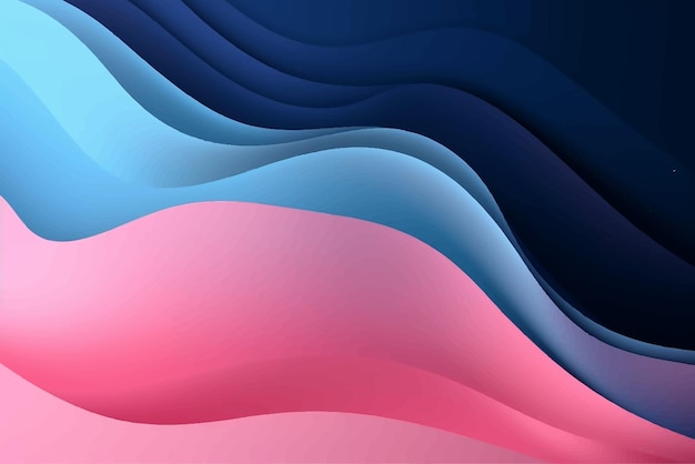 Trendy eenvoudige vloeiende abstracte achtergrond met dynamische golflijnen en papier gesneden effect