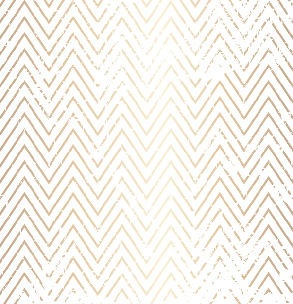 Trendy eenvoudige zig zag gouden noodlijdende geometrische patroon op witte achtergrond vectorillustratie