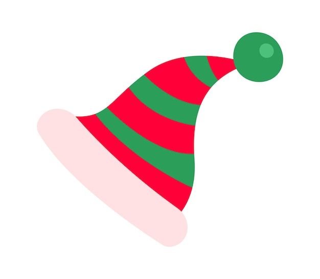 Trendy elf hat flat icon Winter holiday element