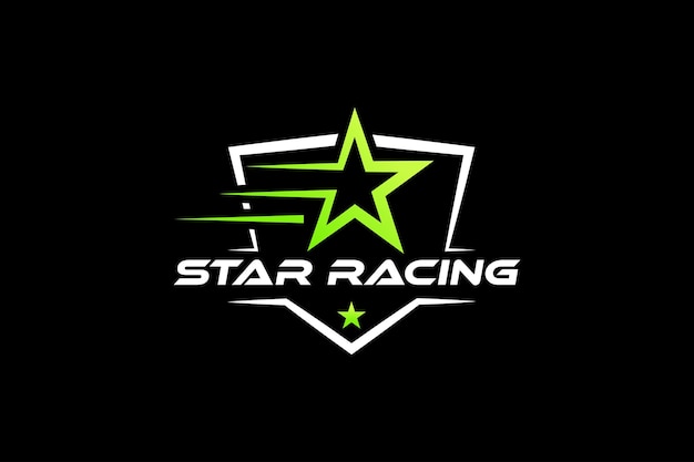 Trendy en Professional Star racing en star run logo ontwerp vector sjabloon