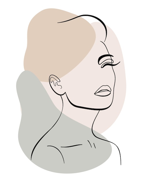 Trendy fashion lineart portret van een vrouw