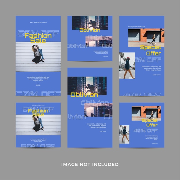 trendy fashion sale social media templates design