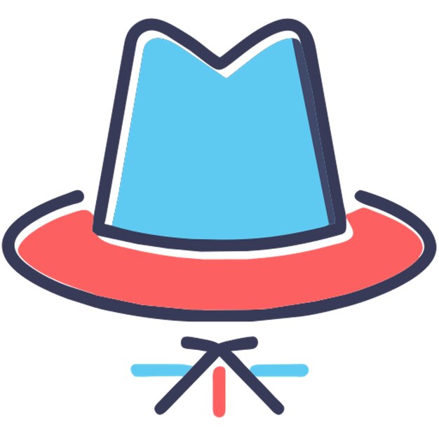 Vector trendy fedora icon offset fill