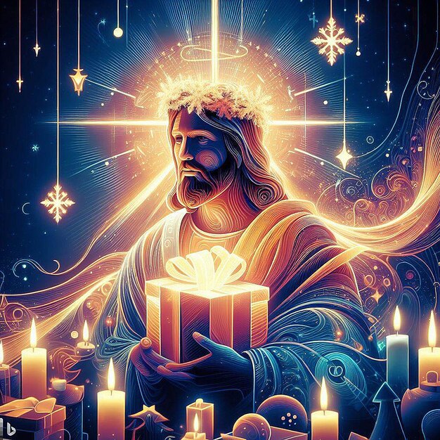 Вектор Модный праздничный рождество христианский иисус дерево сцена векторная иллюстрация обои изображение