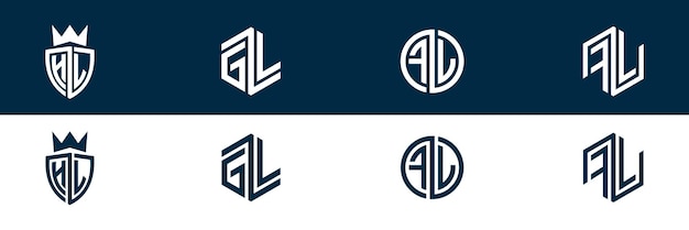 트렌디한 FL LF 글자 로고 디자인