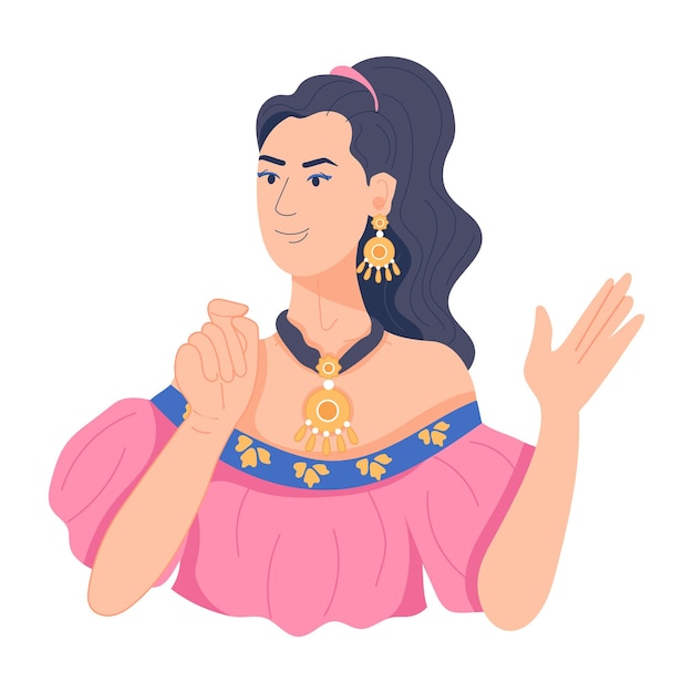 Trendy flat character design of mariachi girl