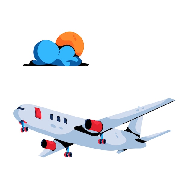 Trendy flat icon of aeroplane