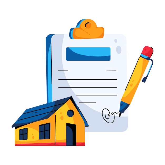 Vector trendy flat icon of home contract