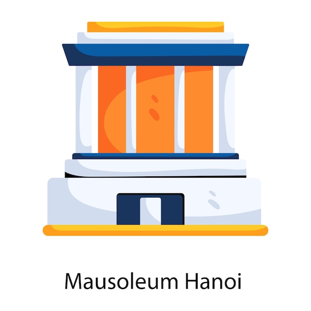 Trendy flat icon of mausoleum hanoi