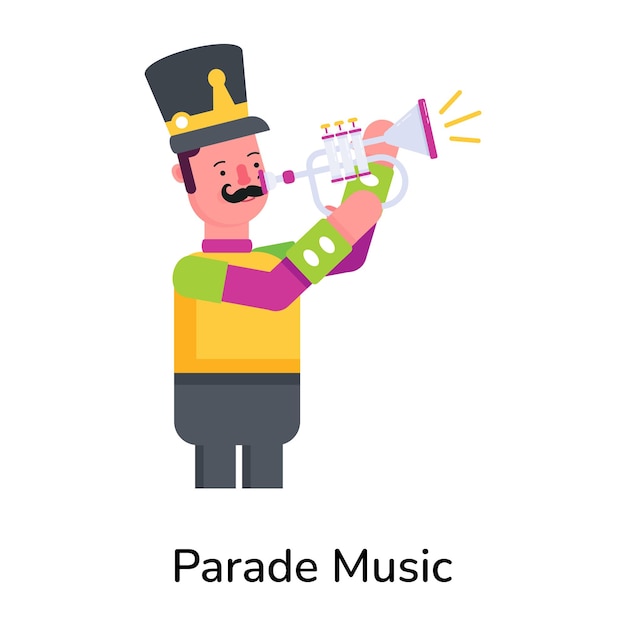 ベクトル trendy flat icon of parade music