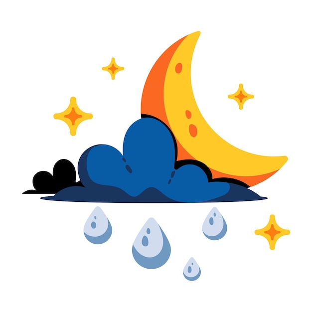 Trendy flat icon of thunderstorm