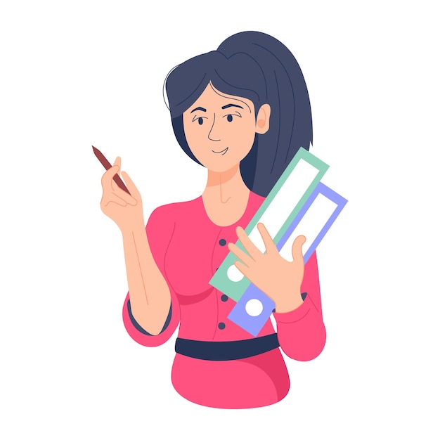 Trendy flat illustration of female worker