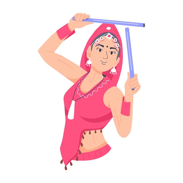 Vector trendy flat illustration of indian housewife