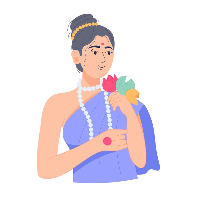 Trendy flat illustration of indian housewife