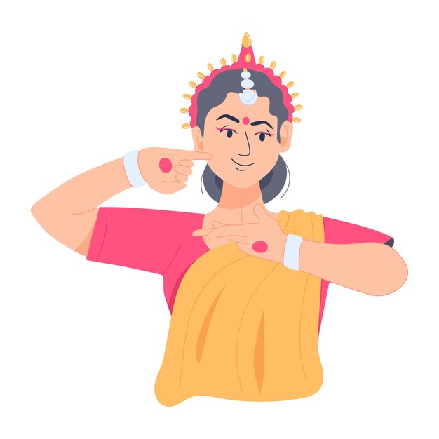 Trendy flat illustration of indian housewife