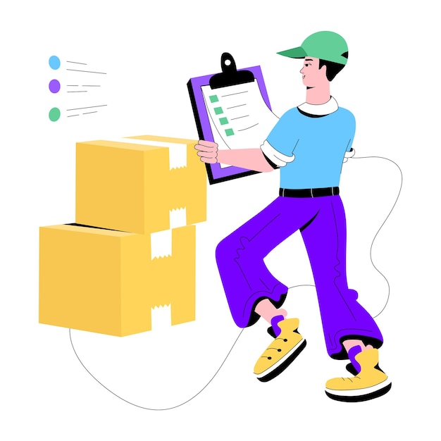 Trendy flat illustration of inventory check