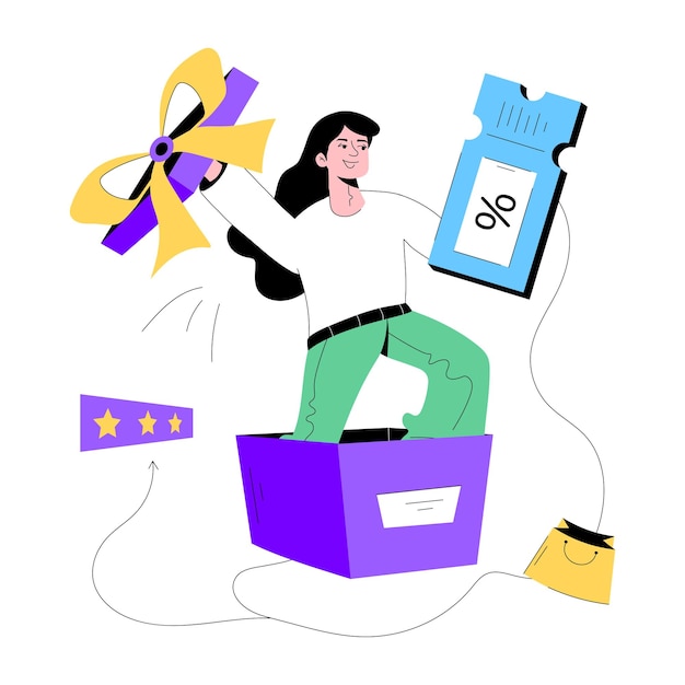 Vector trendy flat illustration of loyalty gift