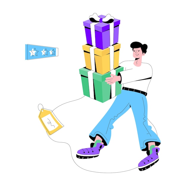 Vector trendy flat illustration of loyalty rewards