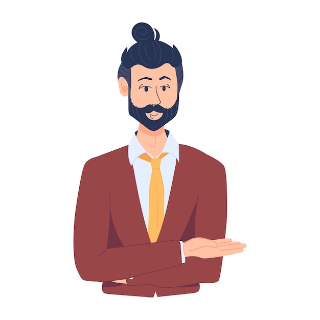 Vector trendy flat illustration of office employee